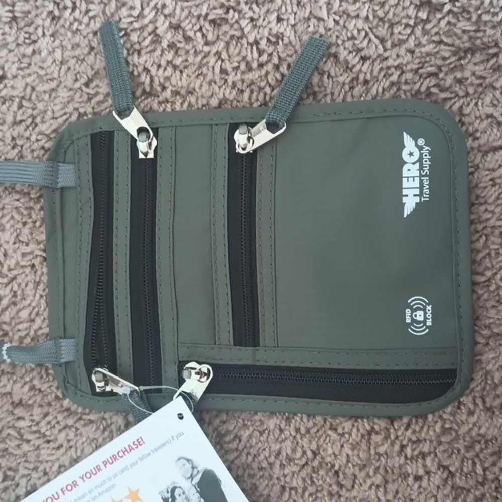 Neck Wallet for Passport Cash RFID Block